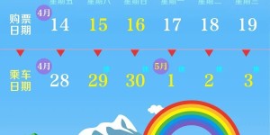 五一假期火车票今日开售！