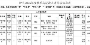 占编聘用｜泸县、叙永县事业单位拟引进高层次人才，附岗位表