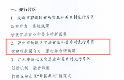 纳溪区上榜全省典型案例名单！这份纳溪答卷您打几分？